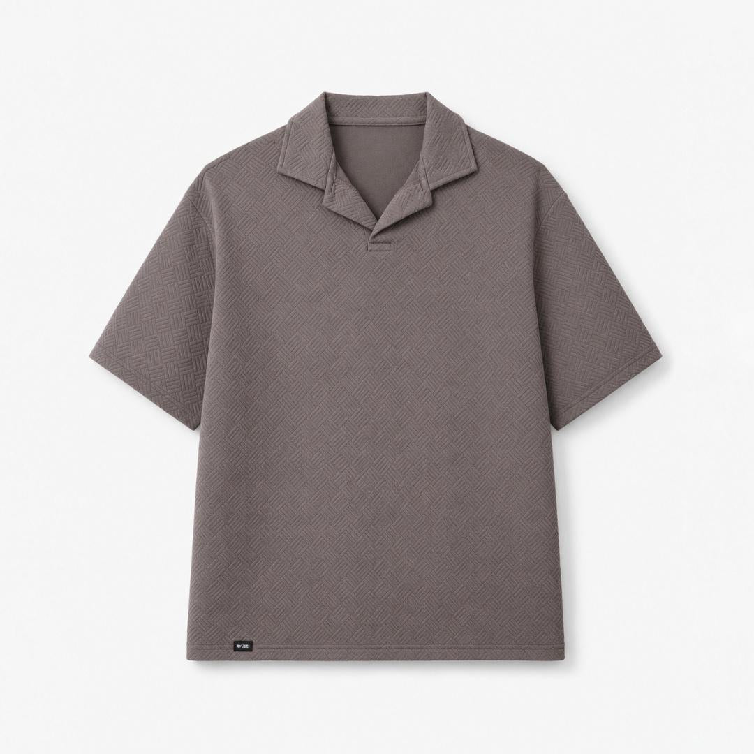 Ryusei Polo Pria Oversize Natsuki Basic Knit Dusty Grey