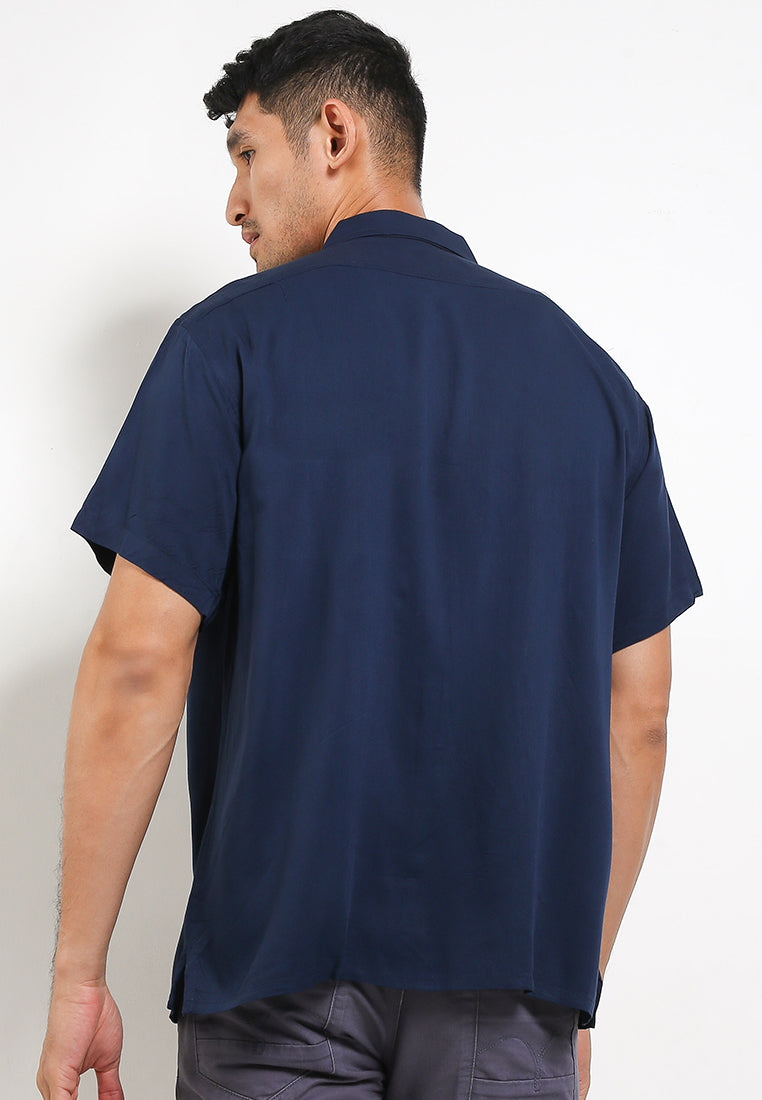 Ryusei Kemeja Pantai Rei Pocket Navy