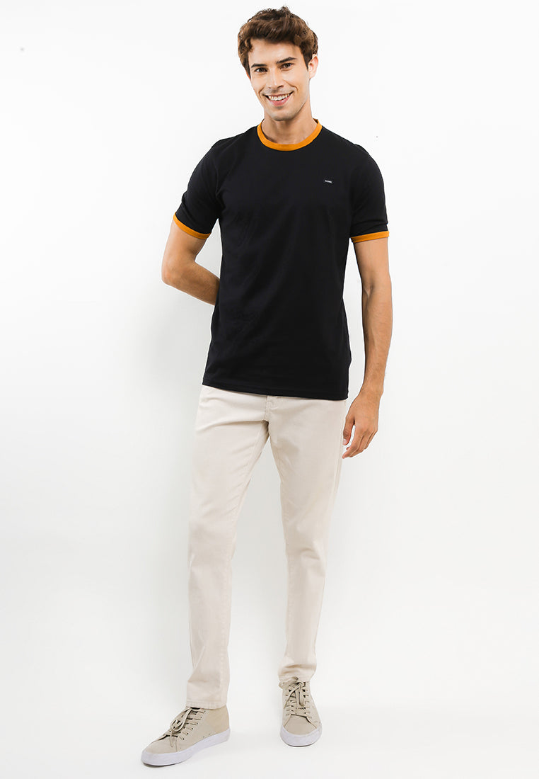 Ryusei T-shirt existence Black Stripe Mustard - Ryusei
