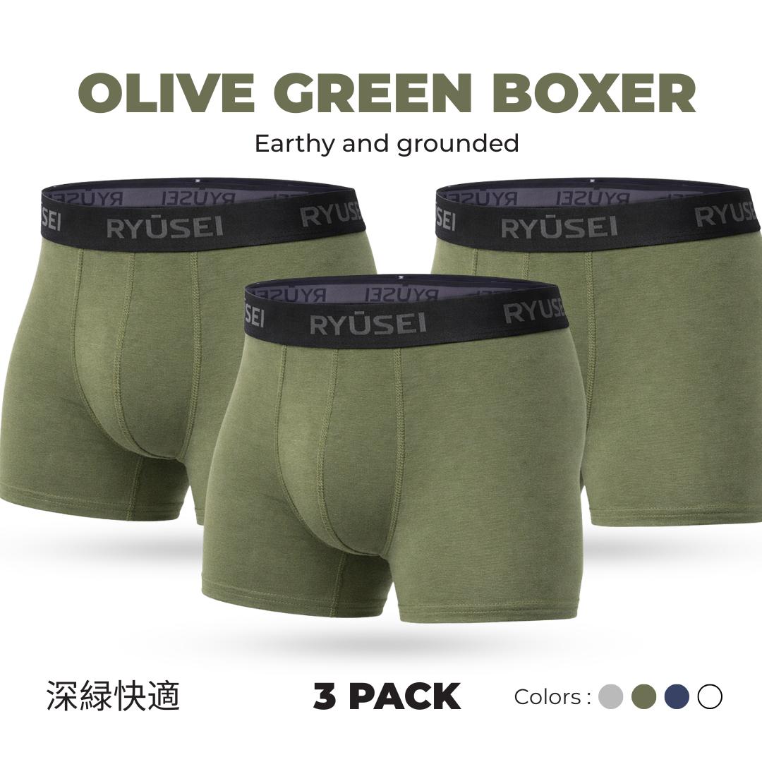 Ryusei Celana Dalam Pria Boxer Haruki 3pcs | Pilihan Warna Netral Premium
