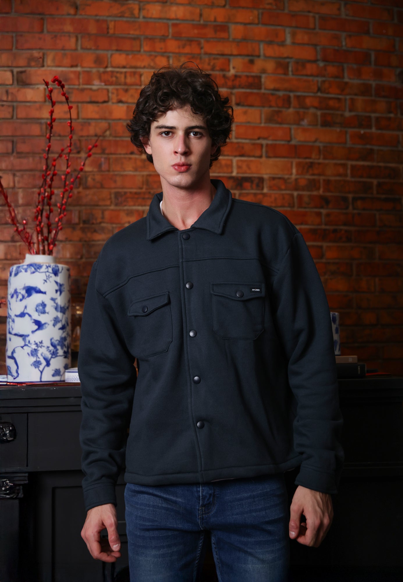 Ryusei Jaket Pria Boxy Fit Fukusaki