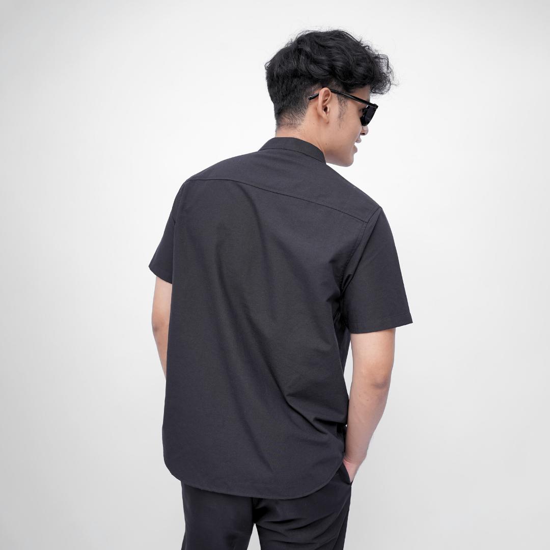 Ryusei Kemeja Kerah Koko Lengan Pendek Haku