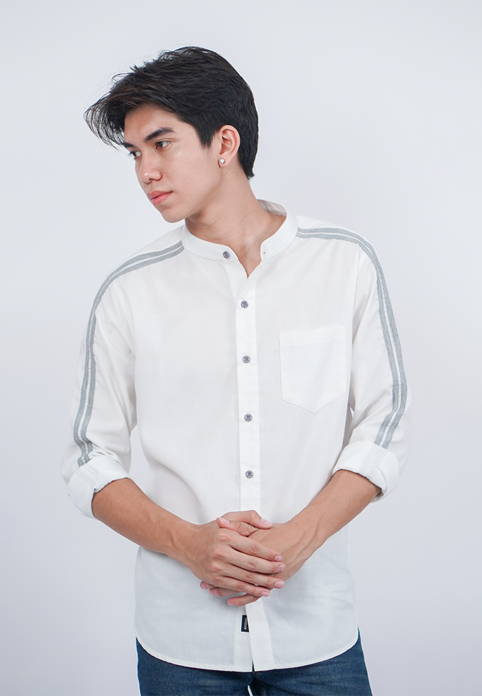 Ryusei Kemeja Fukama Long Sleeve White - Ryusei Shirt Men