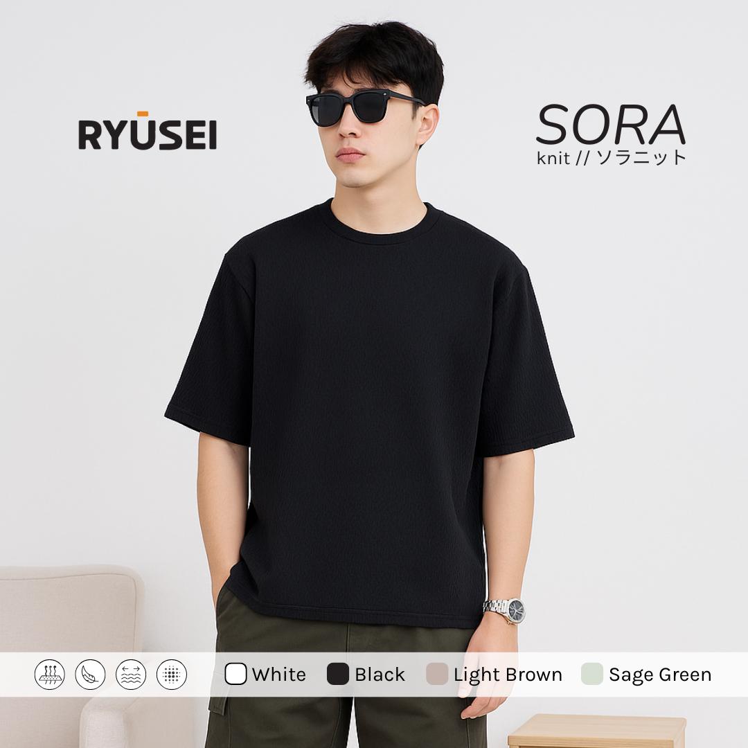 Ryusei T-shirt Oversize SORA Knit – Kaos Knit dengan Tekstur Unik