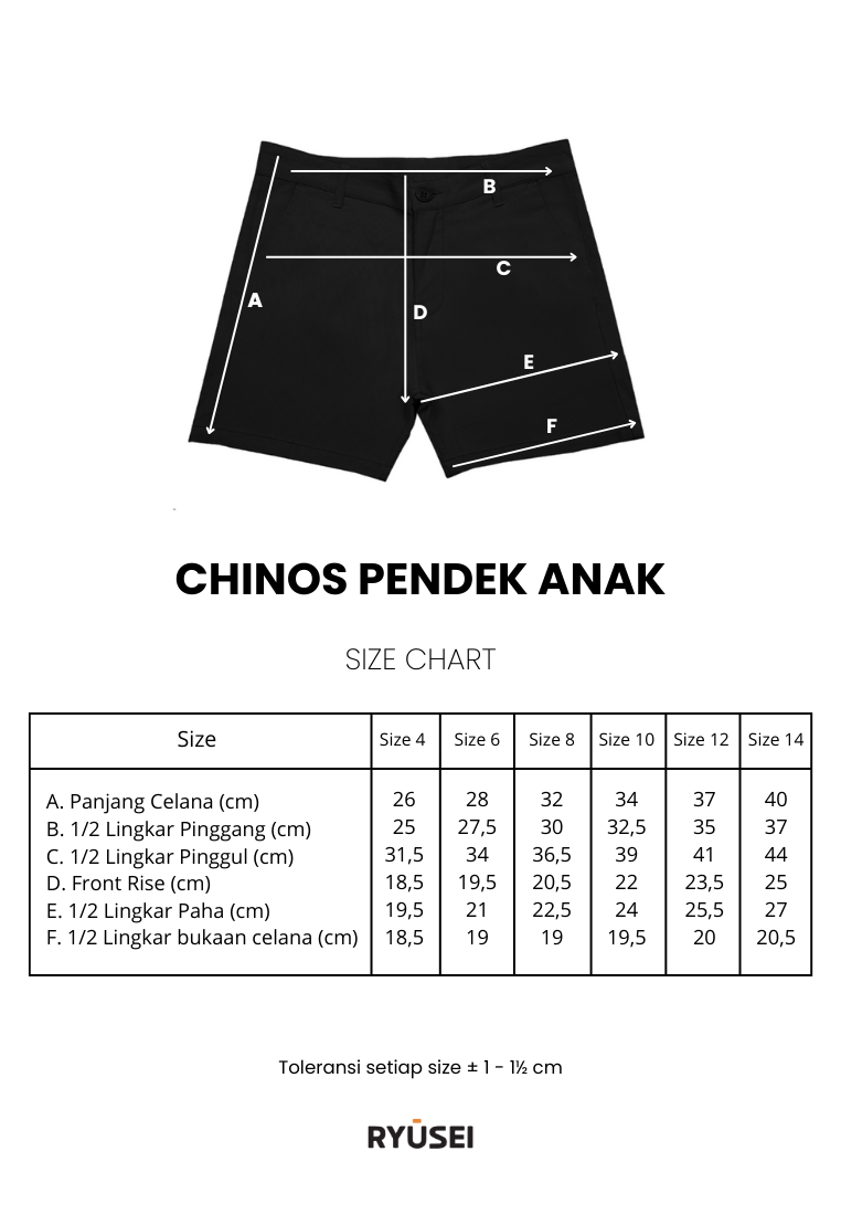 Ryusei Celana Chinos Pendek Anak Shimazaki