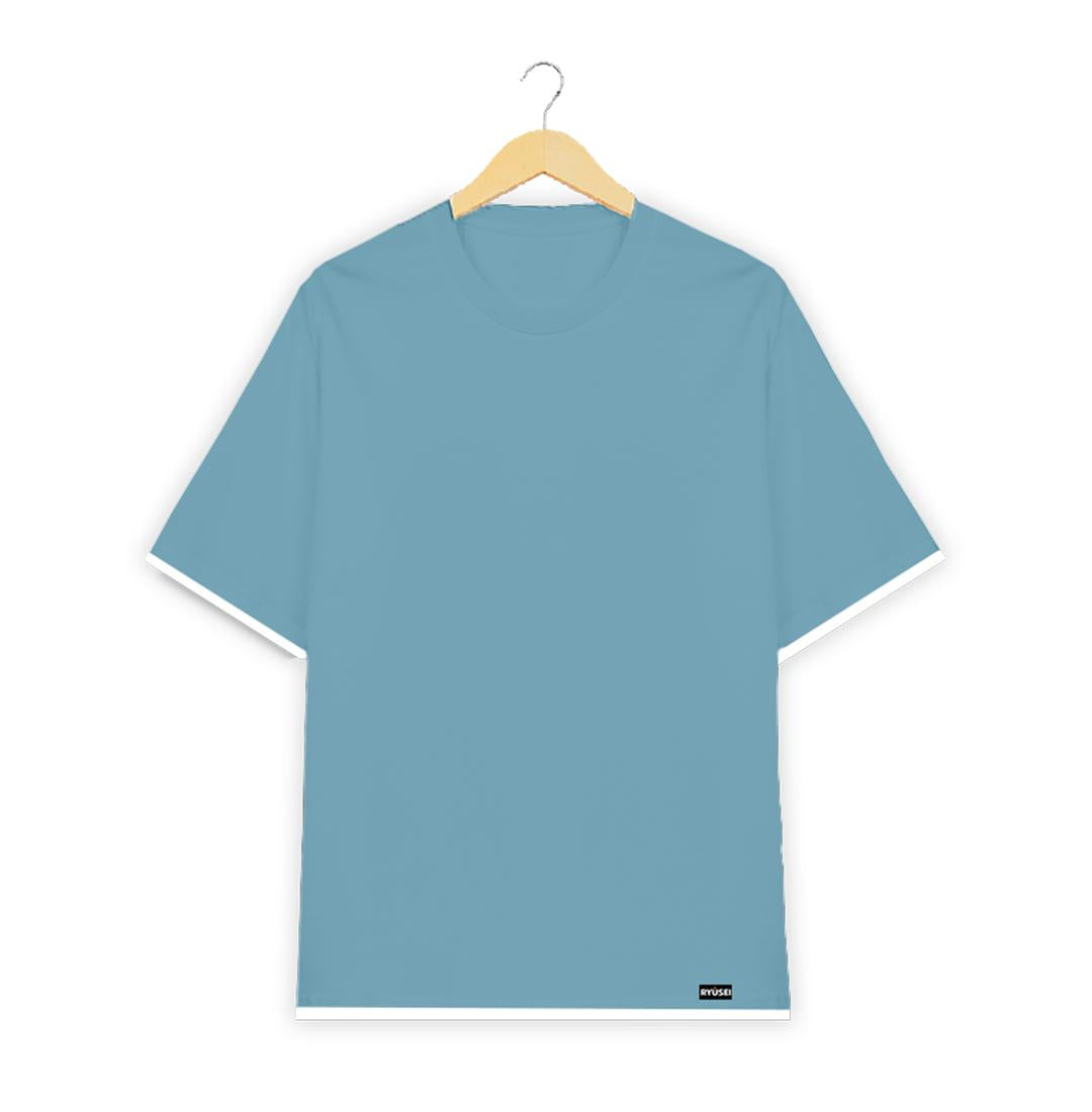 Ryusei Kaos Pria Boxy Oversize Fukui Smoke Blue