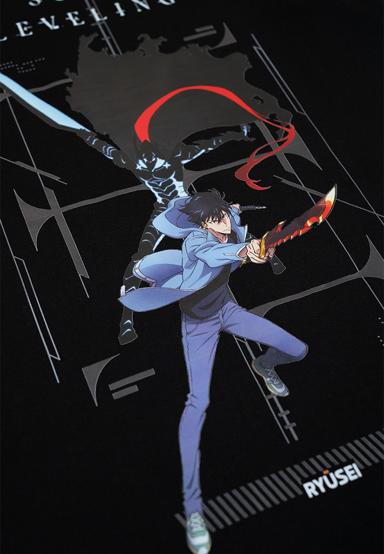 Ryusei x Solo Leveling | Tshirt Jinwoo Dagger Black