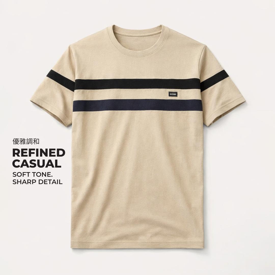 Ryusei Kaos Pria Yagaki CMB Light Brown