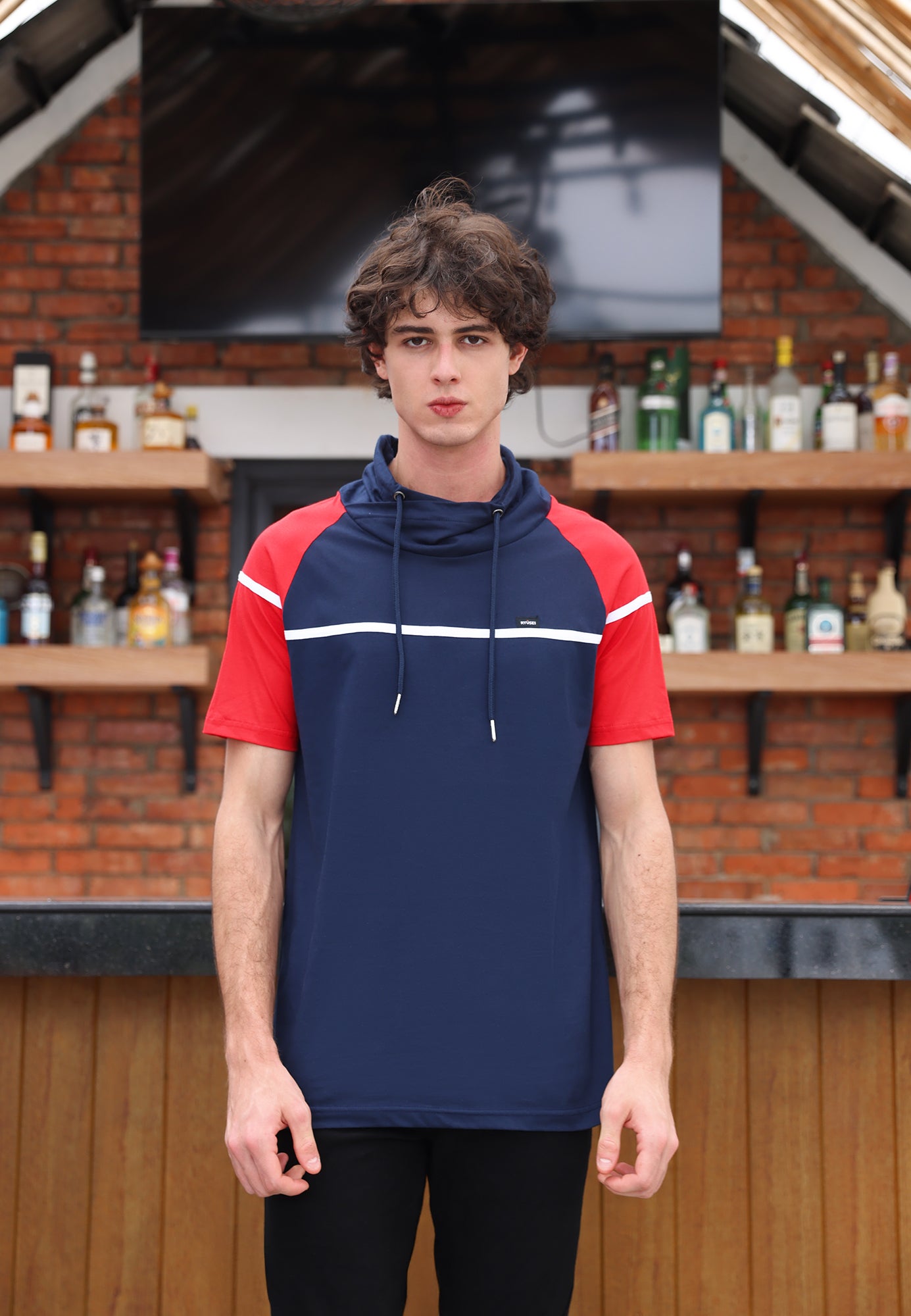 Ryusei Kaos Pria Turtleneck Nandito Yui Navy