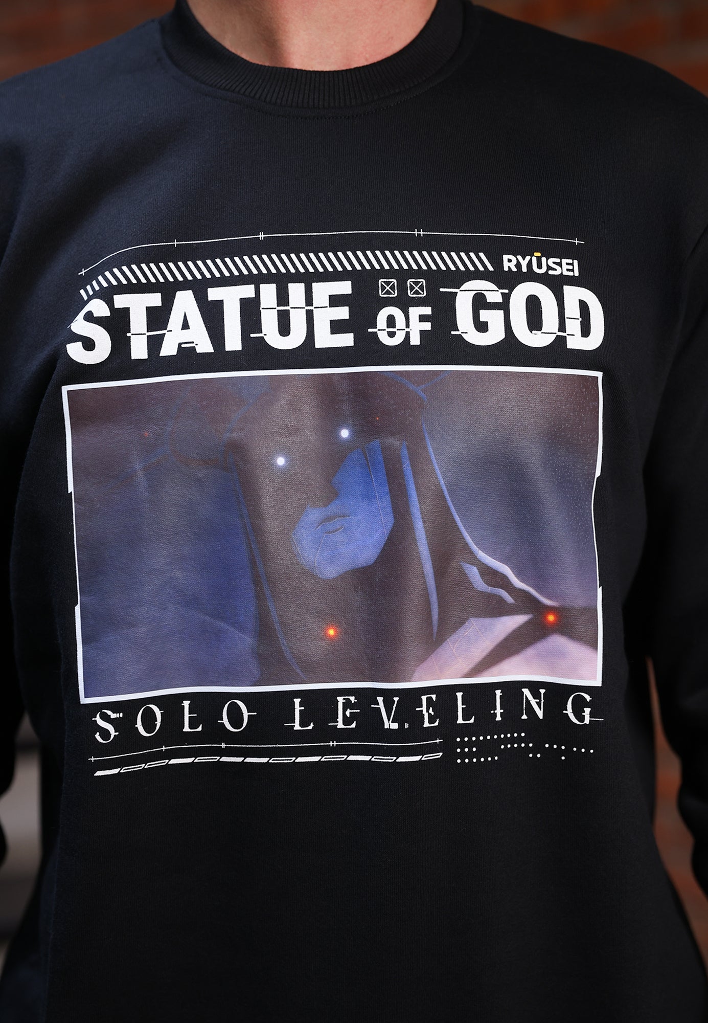 Ryusei x Solo Leveling | Sweater Statue of God Black