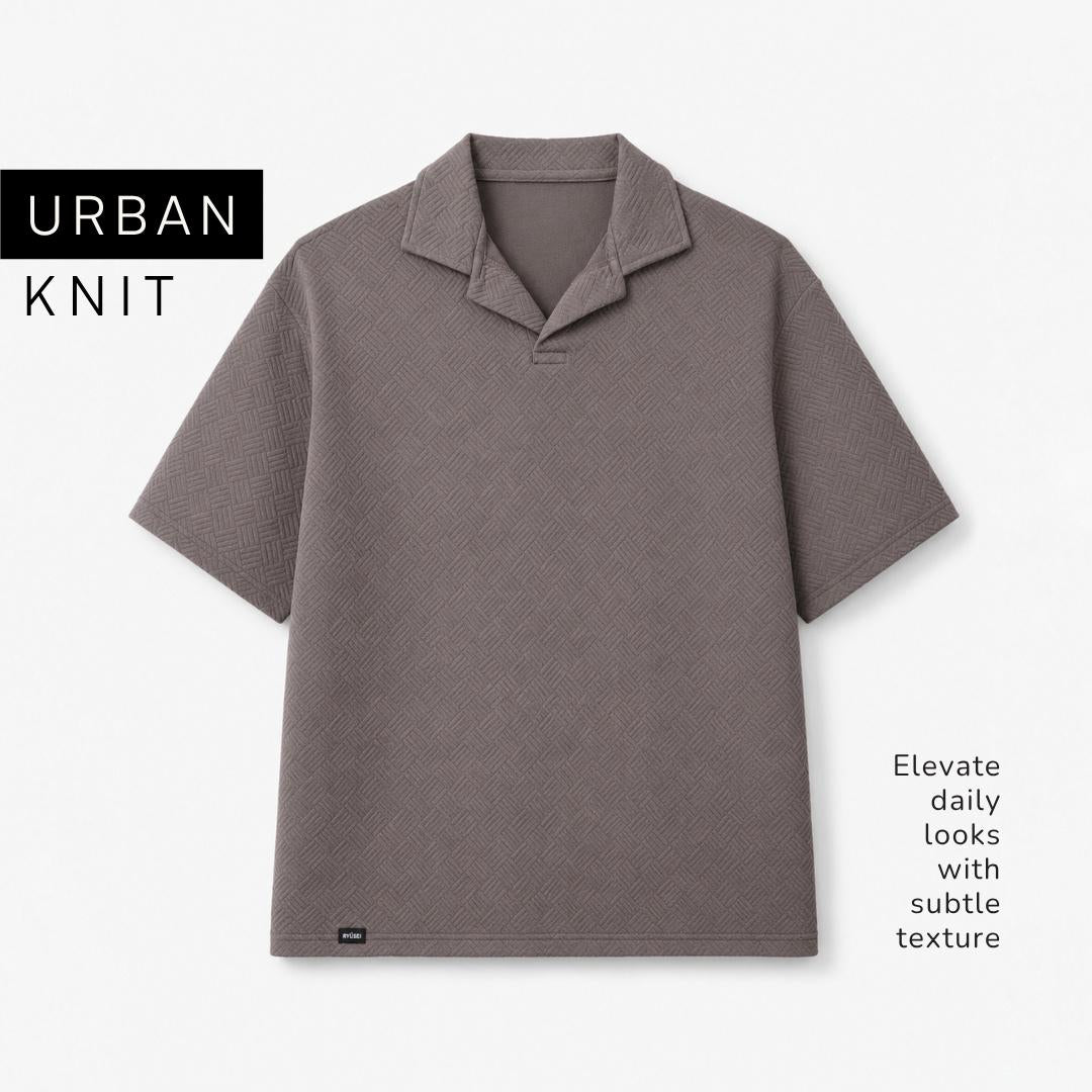 Ryusei Polo Pria Oversize Natsuki Basic Knit Dusty Grey