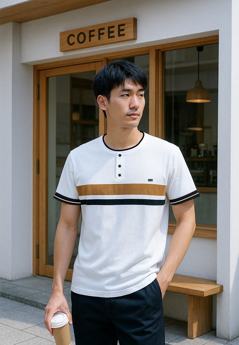 Ryusei Tshirt Takatsuki Button White