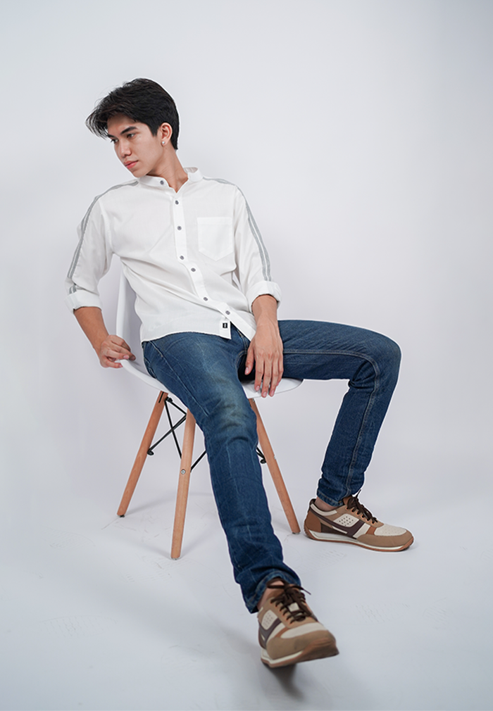 Ryusei Kemeja Fukama Long Sleeve White - Ryusei Shirt Men