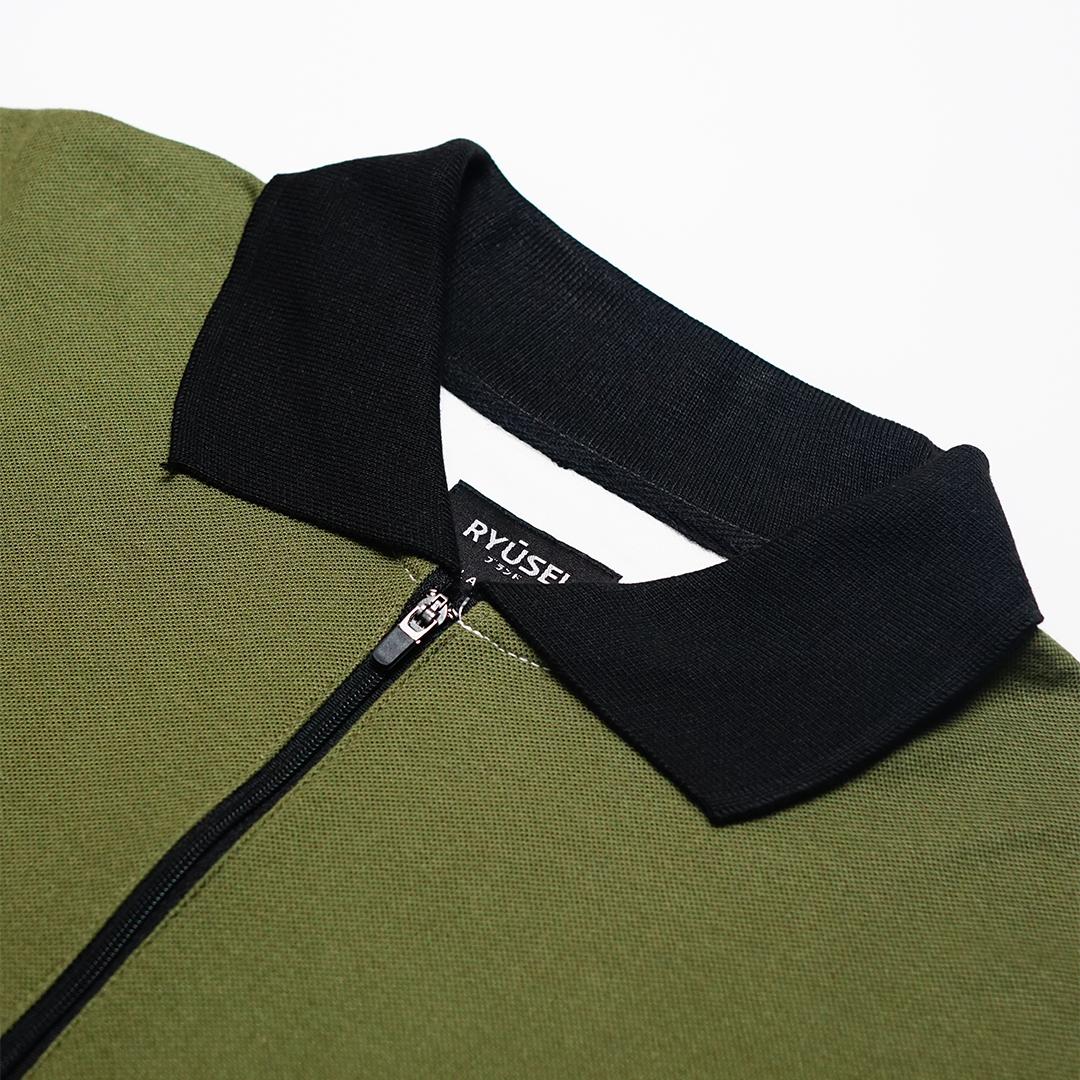 Ryusei Polo Pria Sagahara Army Green