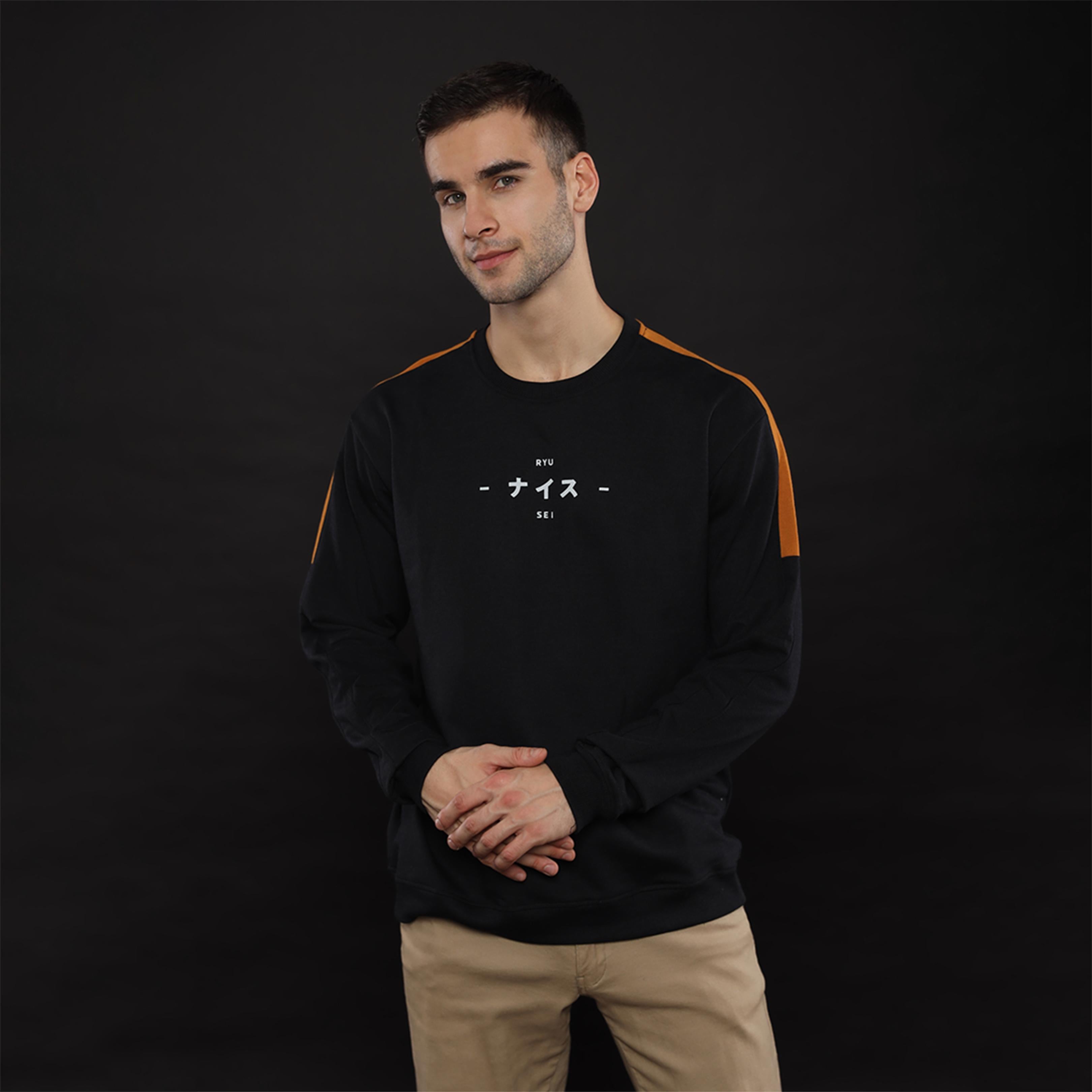 Ryusei Sweater Pria Kamikawa Black