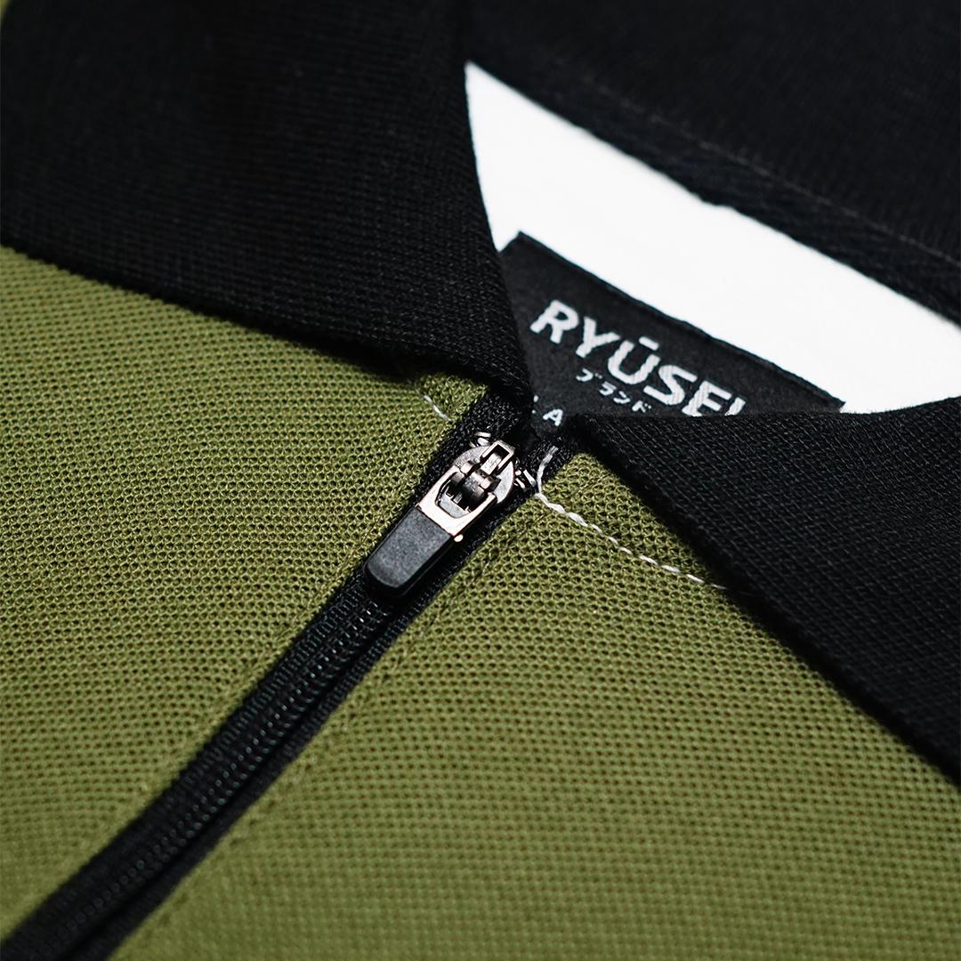 Ryusei Polo Pria Sagahara Army Green