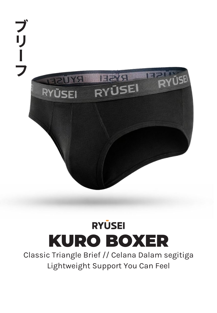 Ryusei Brief Kuro Black - Celana Dalam Pria Segitiga