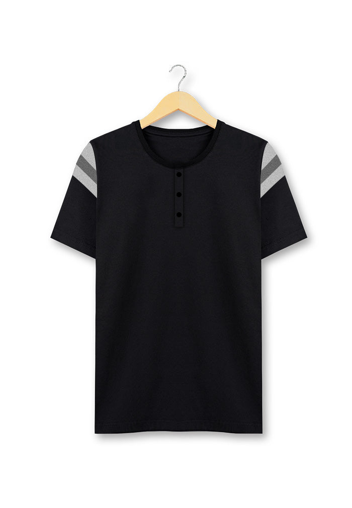 Ryusei Tshirt Yamanashi Button CMB Black - Ryusei