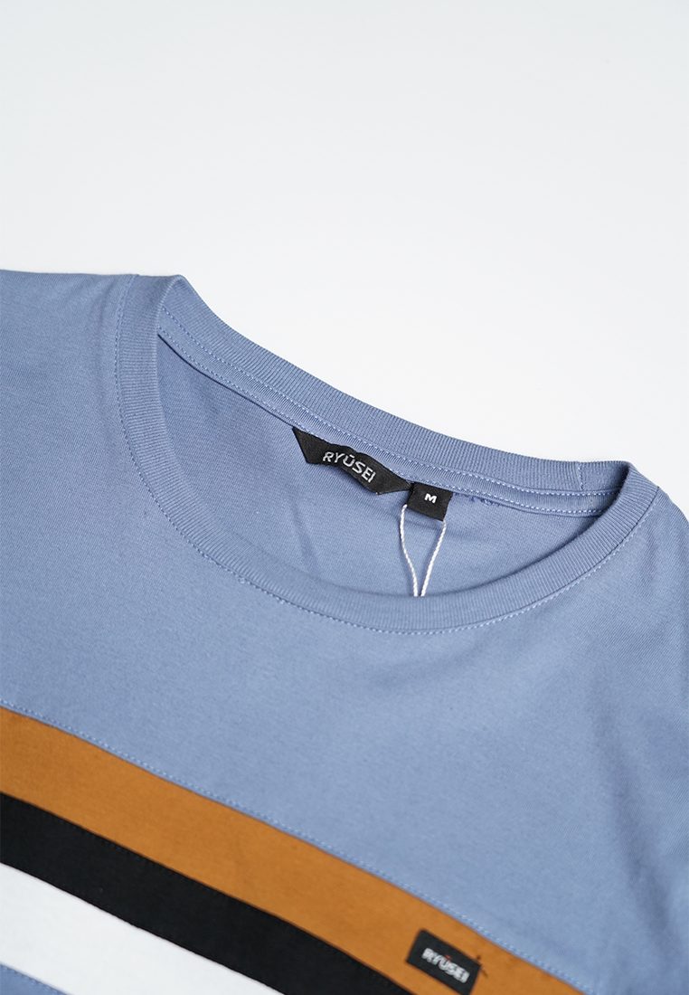 Ryusei Kaos Pria Fujita CMB Blue Denim