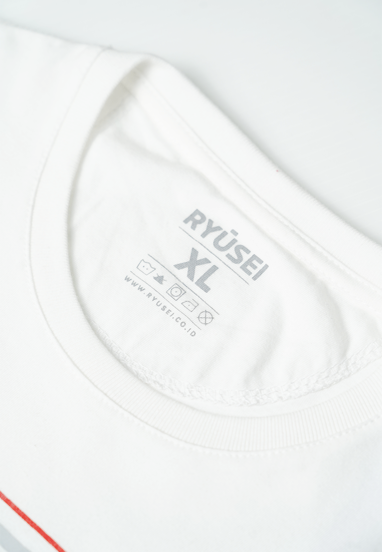 Ryusei Kaos Pria Hiratsuka Stripe White