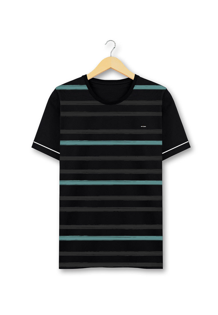 Ryusei Kaos Pria Yamada Stripe Black
