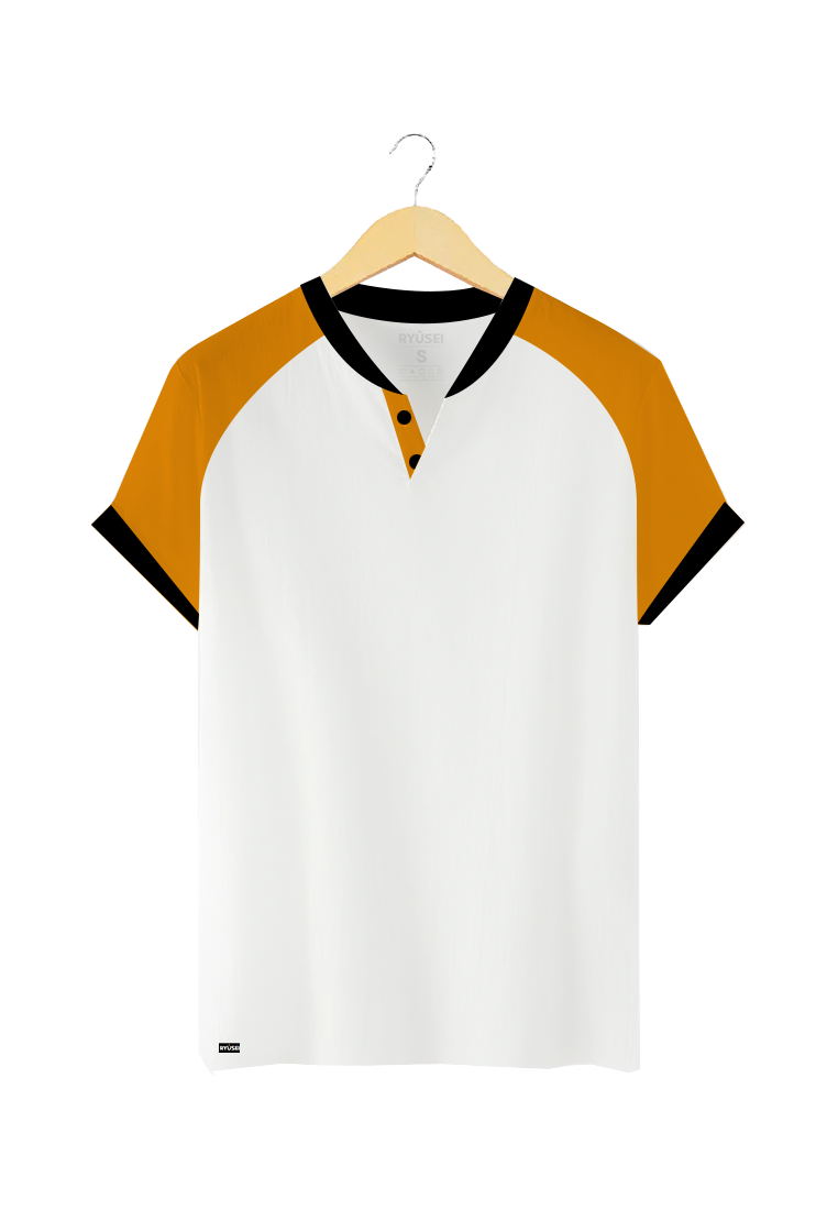 Ryusei Kaos Pria Okugawa Button White