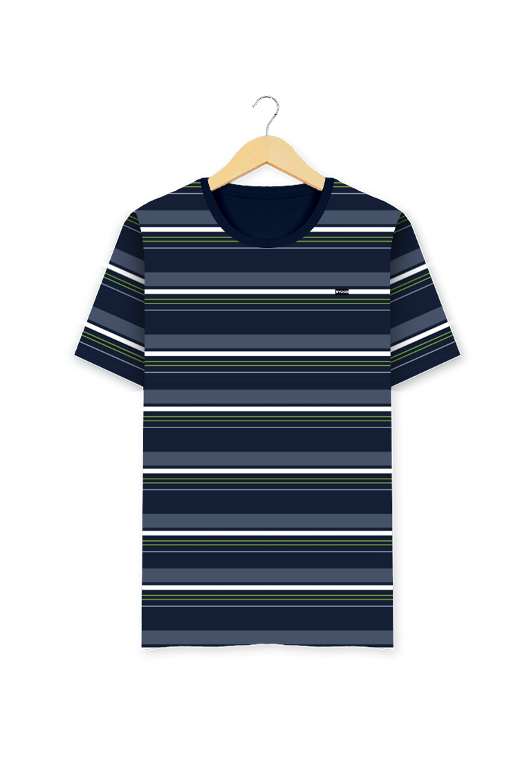 Ryusei Kaos Pria Nagamasa Stripe Navy