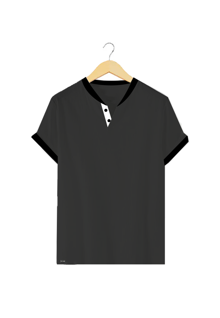 Ryusei Kaos Pria Yoshito Button CMB Grey