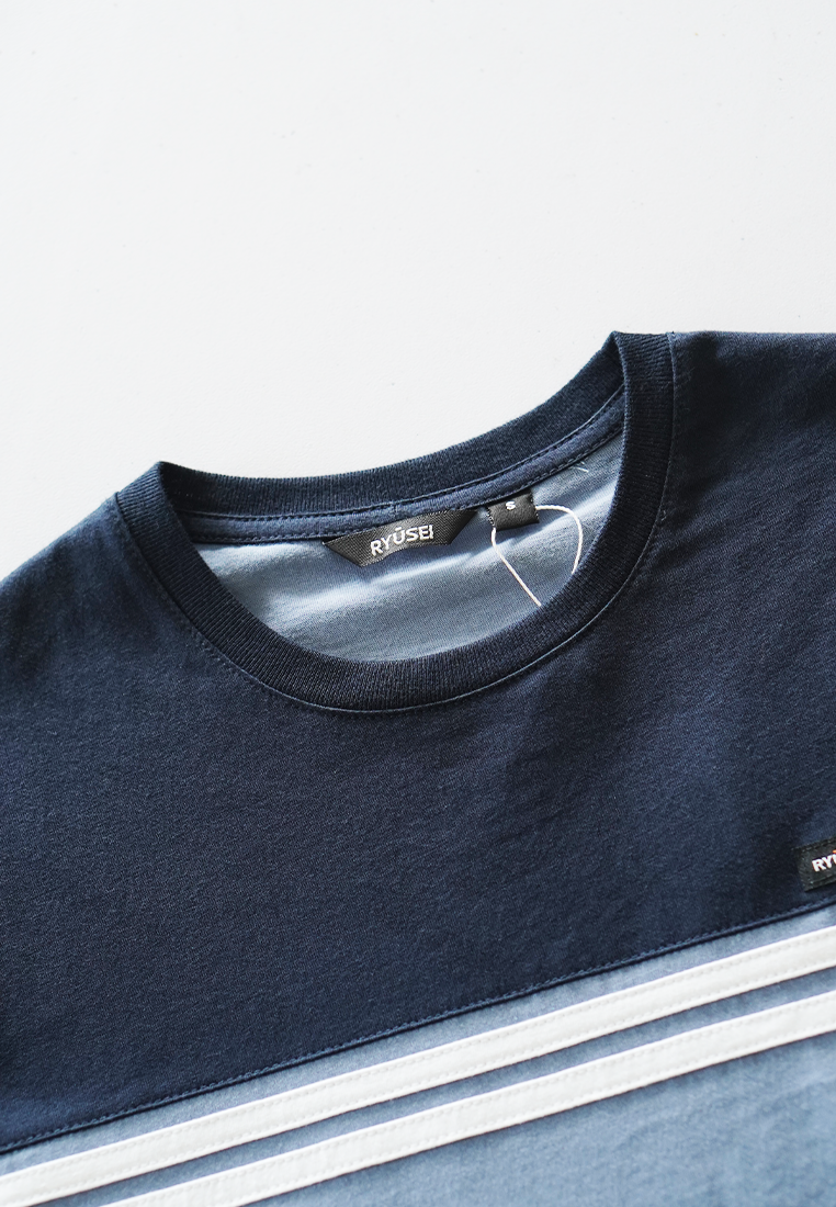 Ryusei Kaos Pria Komatsu CMB Blue Denim