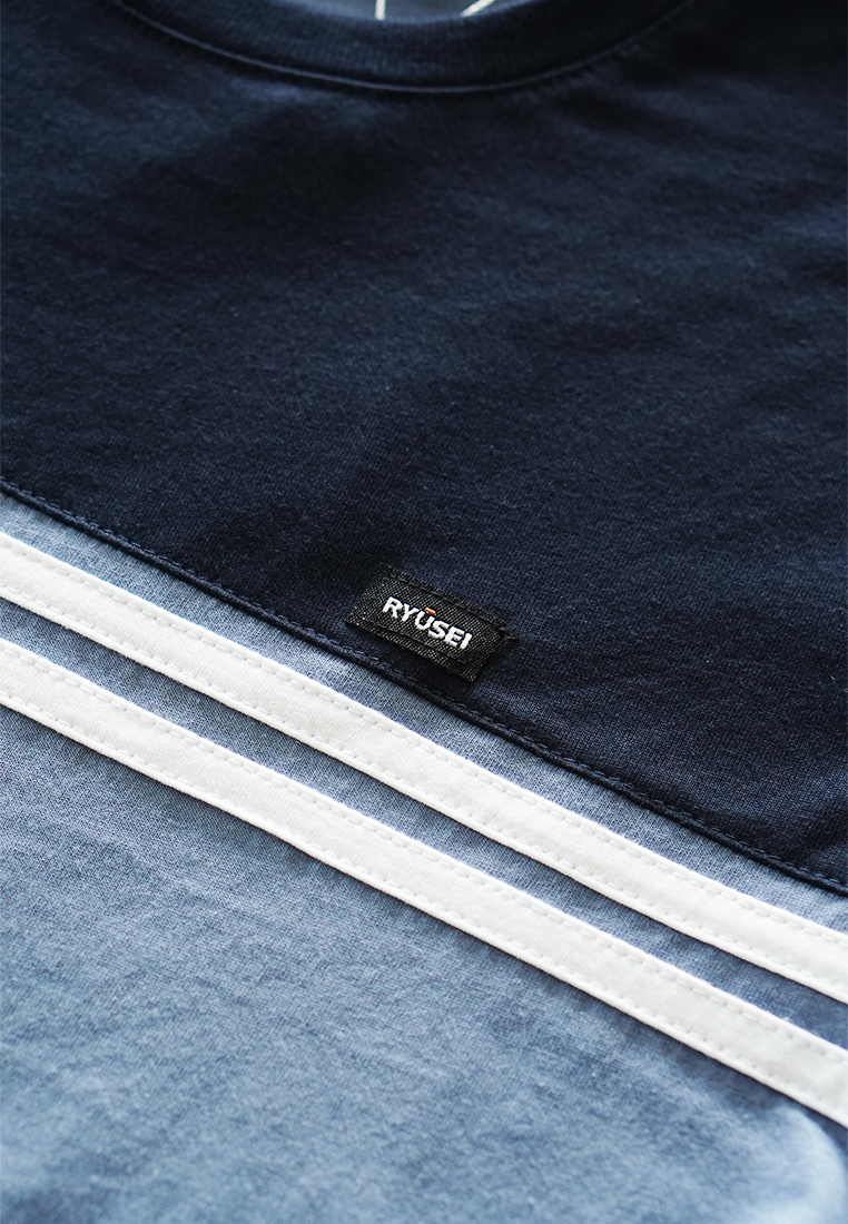 Ryusei Kaos Pria Komatsu CMB Blue Denim