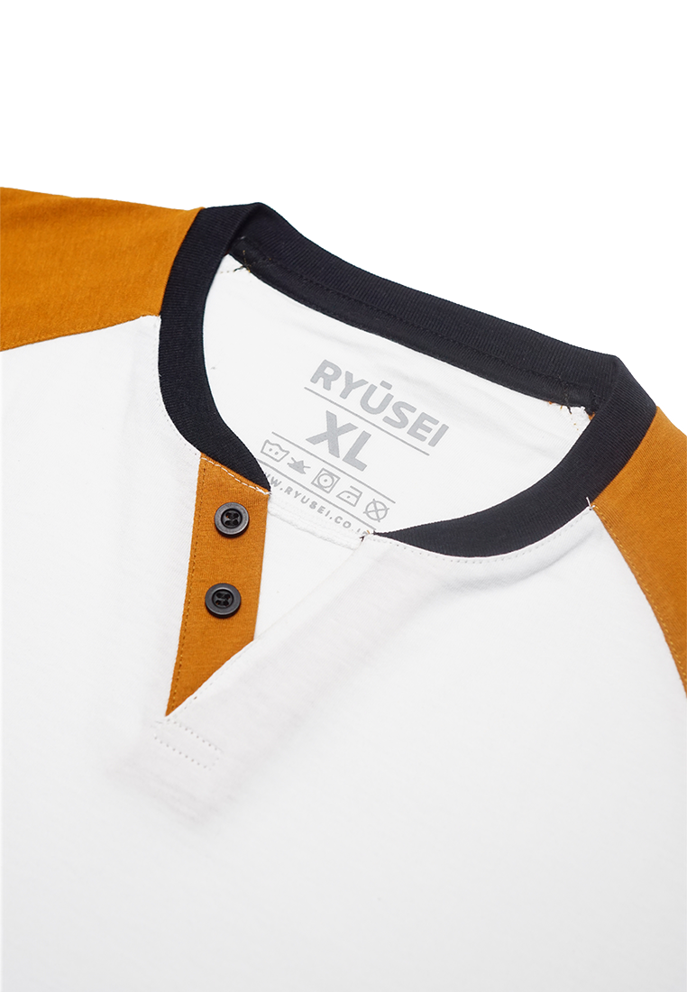 Ryusei Kaos Pria Okugawa Button White