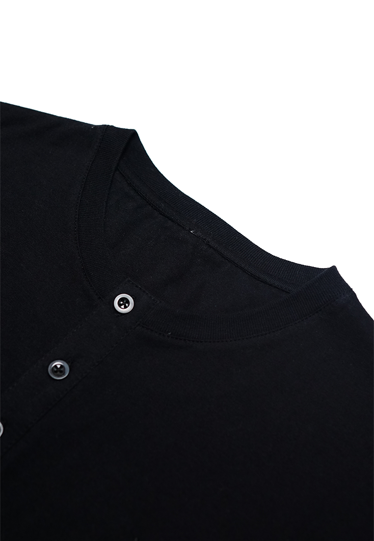 Ryusei Kaos Pria Kuniko Button CMB Black
