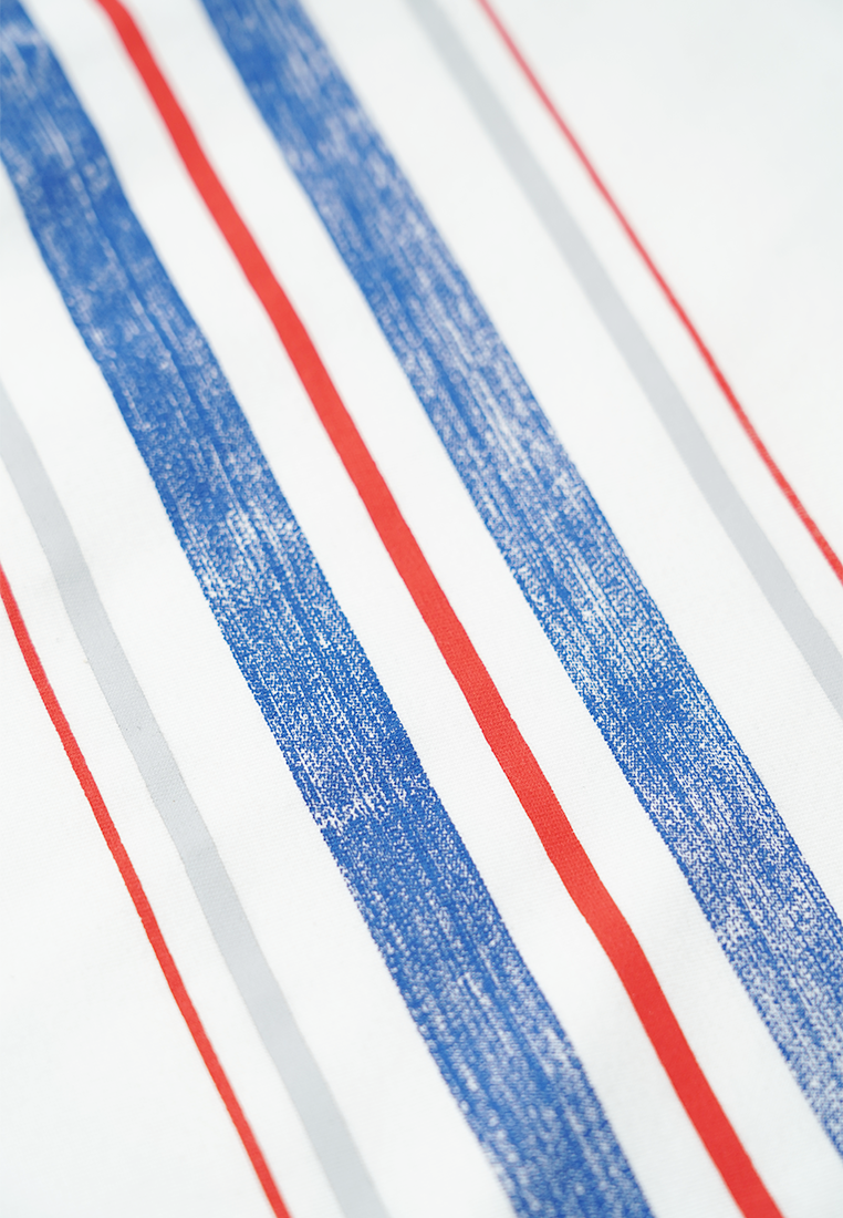 Ryusei Kaos Pria Hiratsuka Stripe White