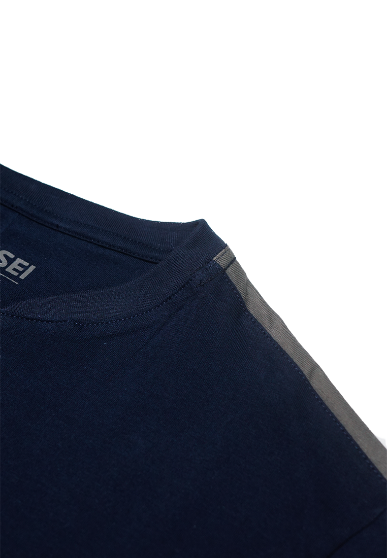 Ryusei Kaos Pria Fujiharu Button CMB Navy