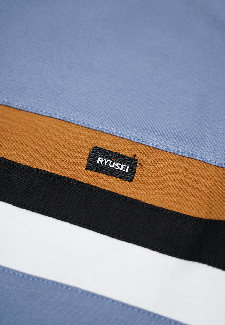 Ryusei Kaos Pria Fujita CMB Blue Denim