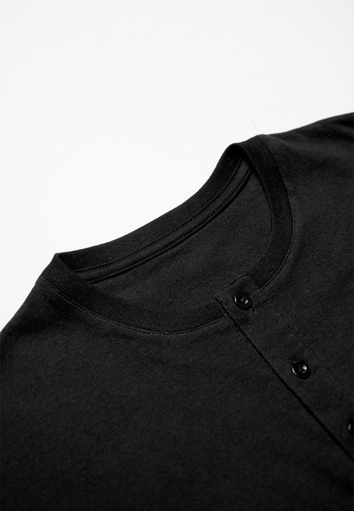 Ryusei Tshirt Yamanashi Button CMB Black - Ryusei