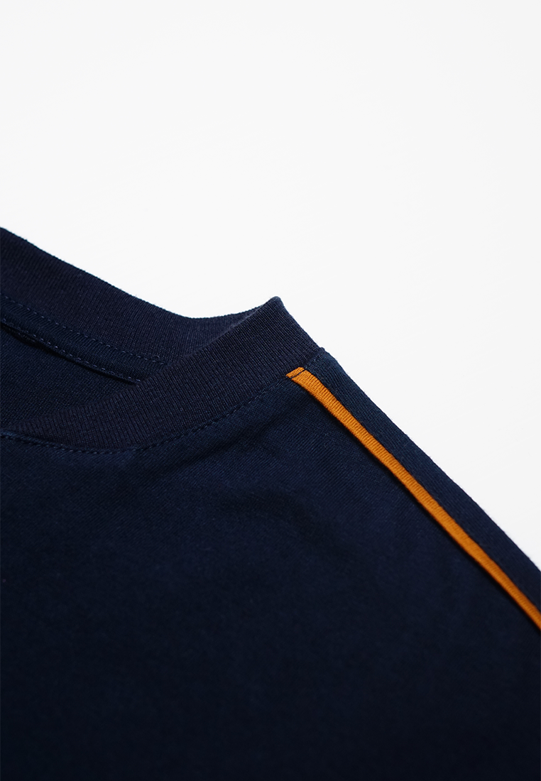 Ryusei Kaos Pria Kamazaki Button Navy