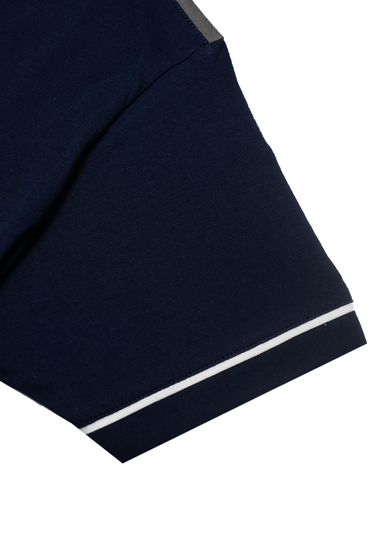 Ryusei Kaos Pria Fujiharu Button CMB Navy