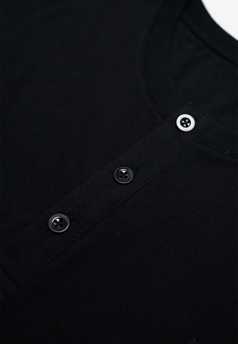 Ryusei Kaos Pria Kuniko Button CMB Black