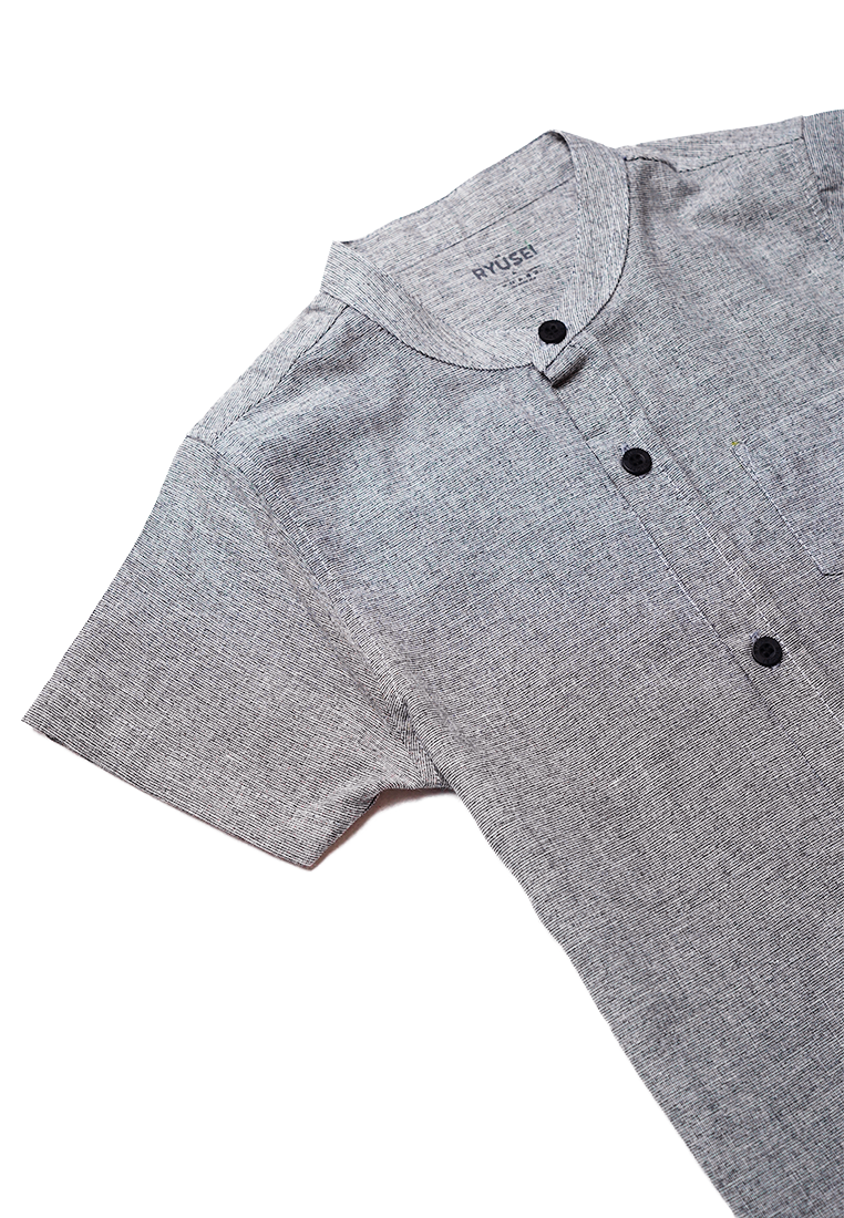 Ryusei Shirt kids Watashi Long Sleeve 2 Tone Grey
