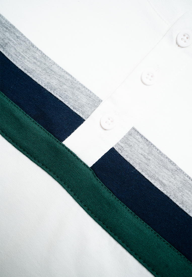 Ryusei Kaos Pria Naramashi Button CMB White