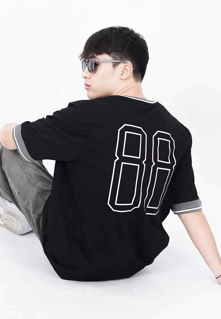 Ryusei Kaos Pria Boxy Oversize Home Run Black