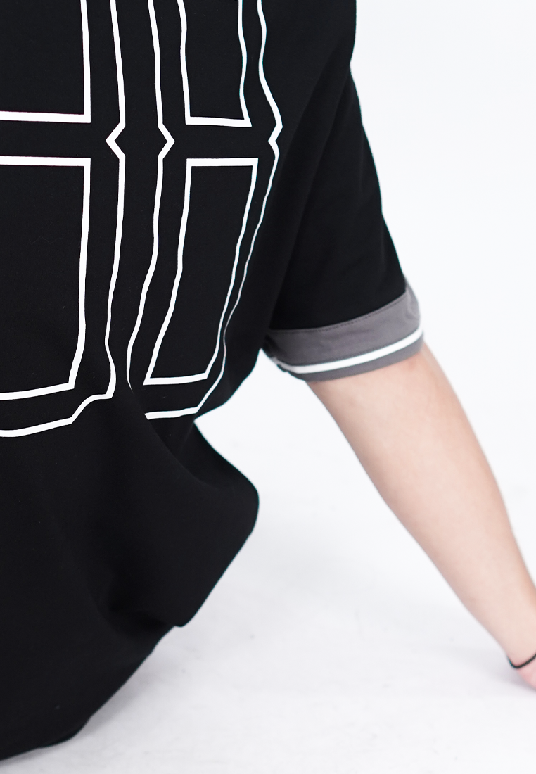 Ryusei Kaos Pria Boxy Oversize Home Run Black