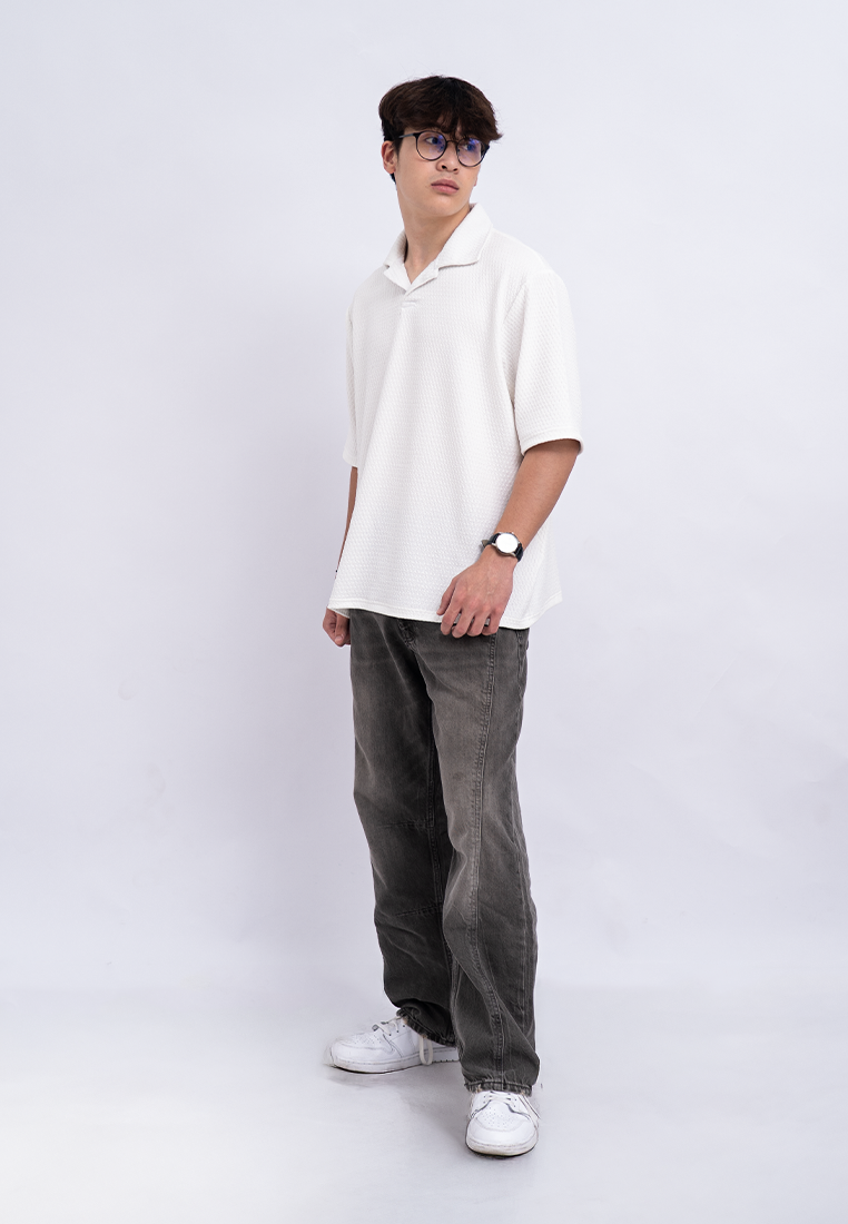 Ryusei Polo Pria Oversize SORA Knit - Polo Knit Kasual Harian