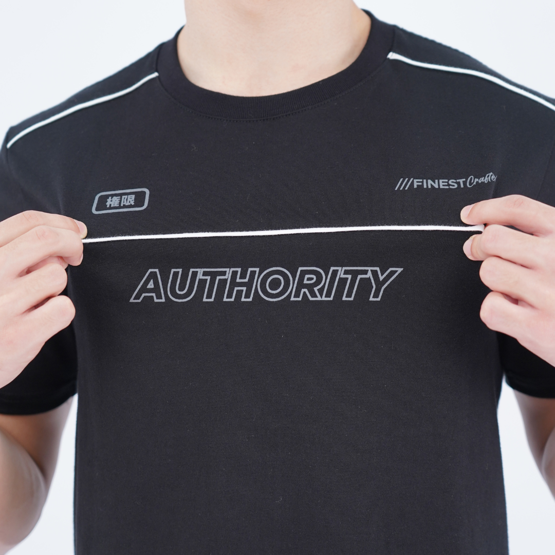 Ryusei Kaos Pria Authority Fitted Tee Black