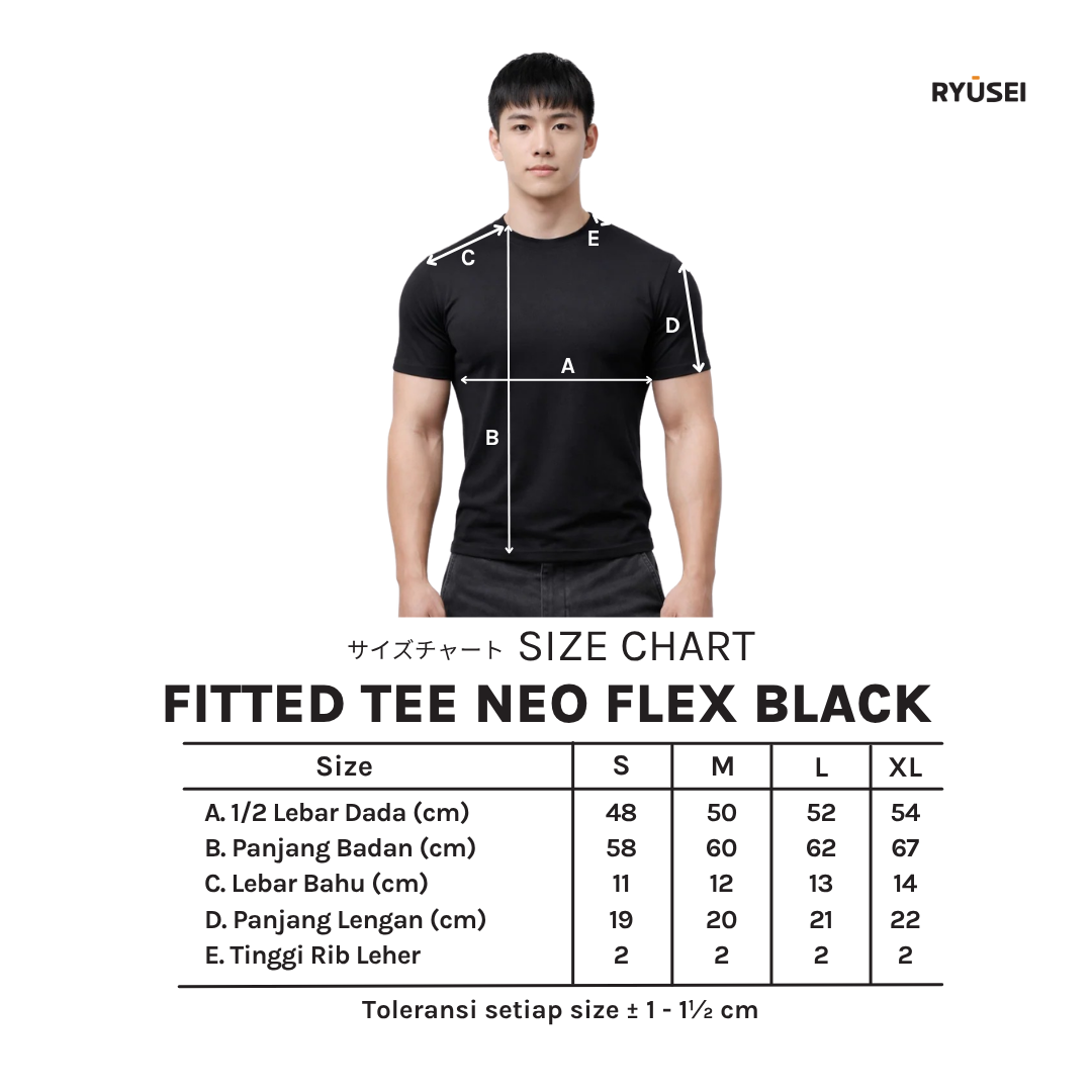 Ryusei Fitted Tee Neo Flex - Kaos Pria Slim Fit Premium Stretch