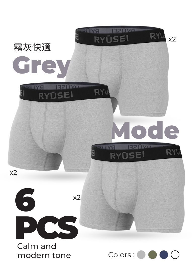 Ryusei Celana Dalam Pria Boxer Haruki 6pcs | Pilihan Warna Netral Premium