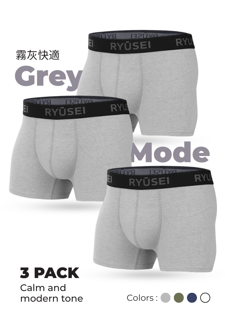 Ryusei Celana Dalam Pria Boxer Haruki 3pcs | Pilihan Warna Netral Premium