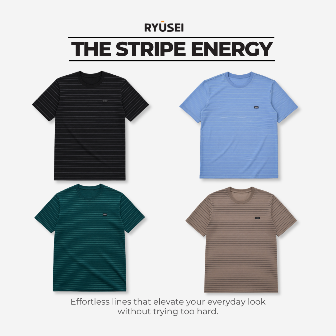 Ryusei Kaos Pria Kitagawa Stripe | Dengan Pilihan Warna