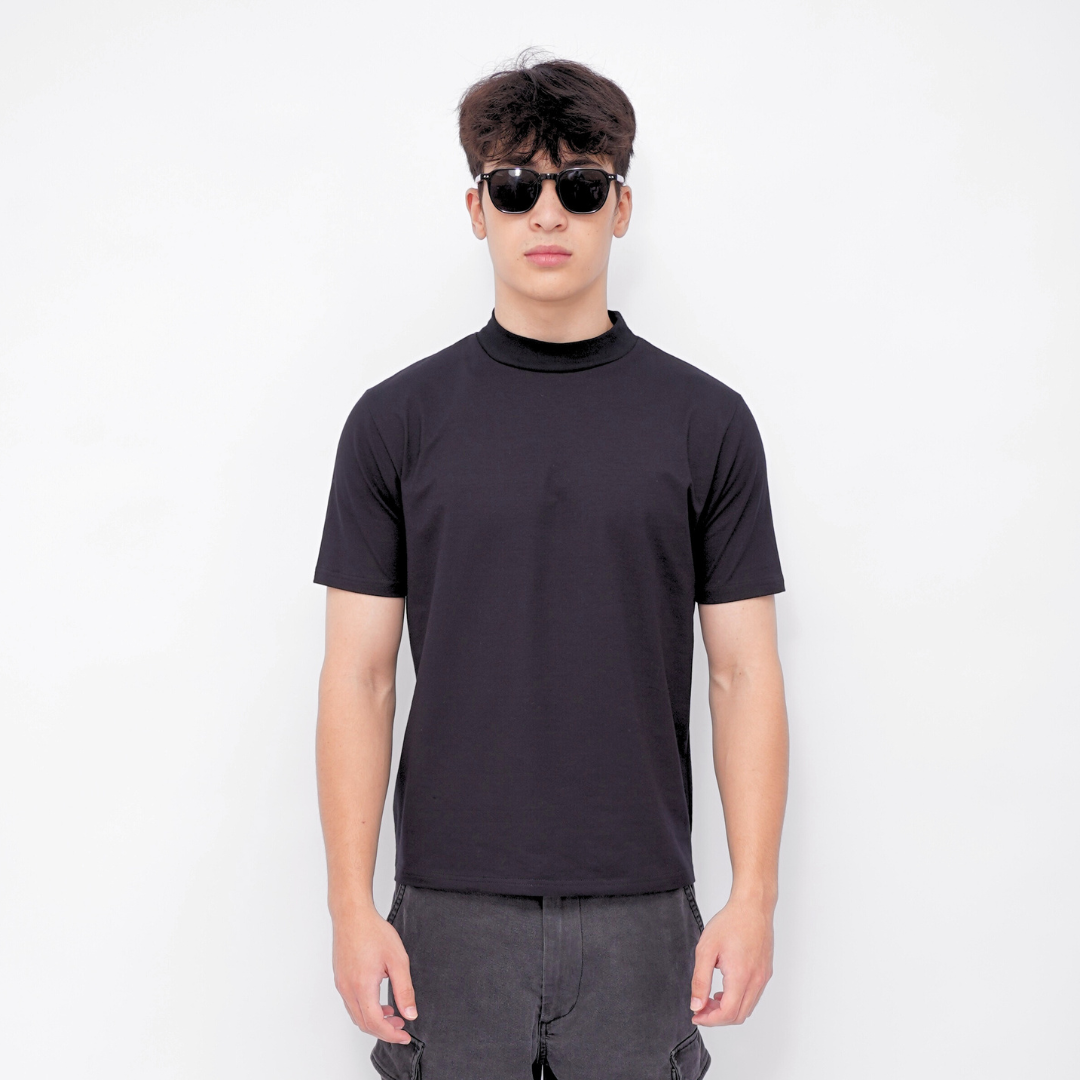 Ryusei Fitted Tee High Neck Neo Flex - Kaos Pria High Neck Slim Fit Premium